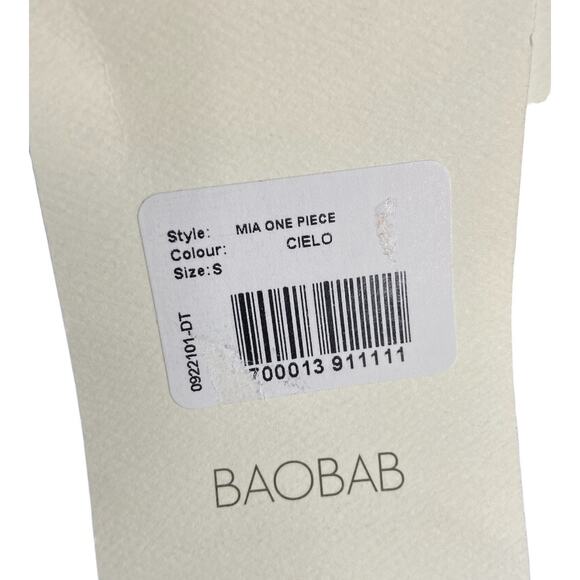 BAOBAB Mia One Piece Swim Bathing Suit Vacation Summer Metallic Cielo Small - Picture 12 of 13